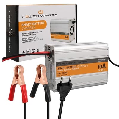 PowerMaster MA-1210A 12 Volt - 10 Amper Akıllı Hızlı Akü Şarj Cihazı Analog Amper Göstergeli