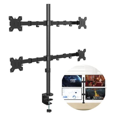 PowerMaster PM-054 13-27 Dörtlü (Quad) Mekanik LCD-LED Gaming Monitör Tutucu Masa Stand Askı Aparatı