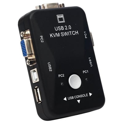 PowerMaster PM-12690 2 Kanal VGA KVM Switch (2 Bilgisayarı Tek Elden Yönetin)