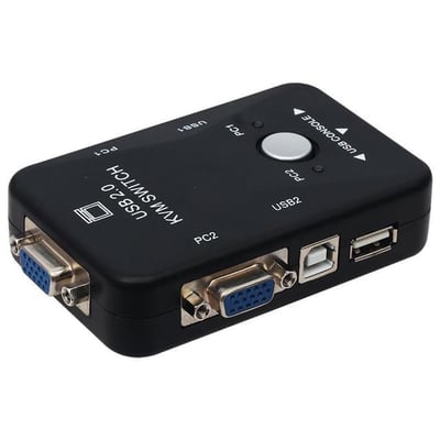 PowerMaster PM-12690 2 Kanal VGA KVM Switch (2 Bilgisayarı Tek Elden Yönetin)