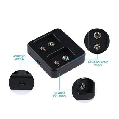 PowerMaster PM-17660 2X9 Volt Lityum Pil Şarj Cihazı DC8.4V/260mA (Li-ion, Li-Po, LiFePO4)