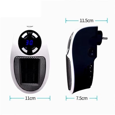 PowerMaster PM-20327 500 Watt Priz Tipi Uzaktan Kumandalı Taşınabilir Isıtıcı (Zamanlayıcı - Otomatik Kapanma)