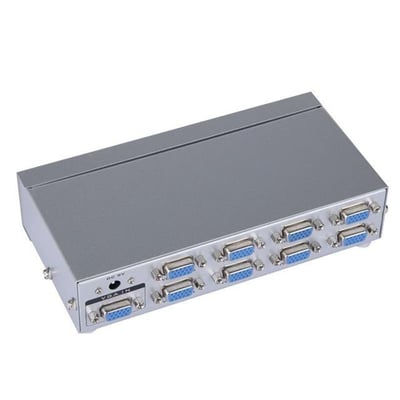 Powermaster VGA-2508A 250 MHz 8 Port 1920x1440 Destekli VGA Video Splitter Dağıtıcı 9 V Adaptörlü