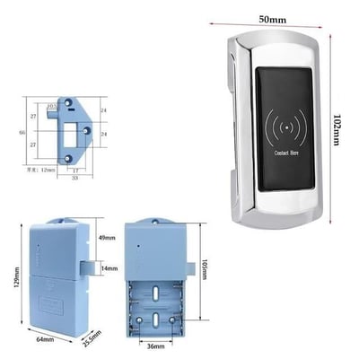 PowerMaster PM-26727 125Khz RFID Dijital Çekmece Dolap Kilidi (2li Paket)