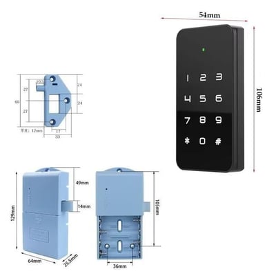 PowerMaster PM-26728 RFID Ve Tuş Panelli Dijital Elektronik Kapı Dolap Kilidi (2li Paket)