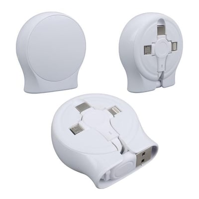 PowerMaster PM-27143 1 Metre Makaralı 3In1 Şarj Kablosu (Lightning - TYPE-C - Micro USB)