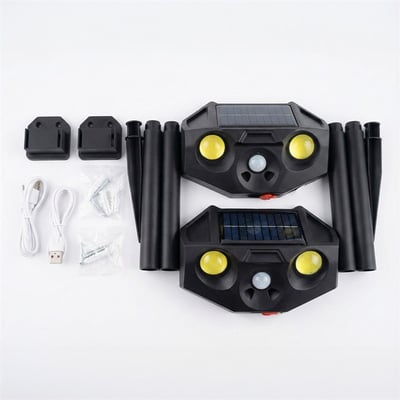 PowerMaster PM-29074 Beyaz ve Kırmızı Renkli Hareket Sensörlü Solar Bahçe Aydınlatması