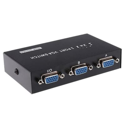PowerMaster PM-4263 2 Port Giriş 1 Çıkış Manuel VGA Splitter Toplayıcı Switch (2 PC 1 Ekran)