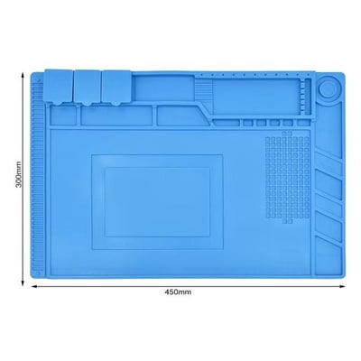 PowerMaster S-160 Silikon Tamir Onarım Lehim Matı Pedi Isıya Dayanıklı Magnetli Antistatik (45X30 CM)