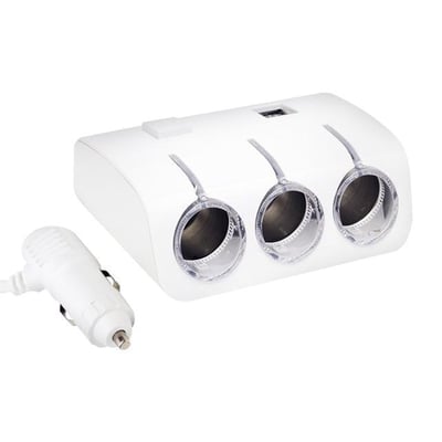 PowerMaster PM-18952 12V/24V Uyumlu 3lü Oto Çakmak Çoklayıcı ve 2li USB Şarj Cihazı