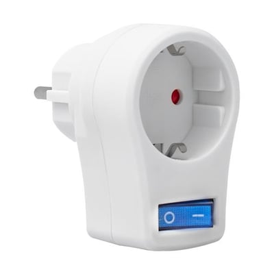 PowerMaster PM-16816 Anahtarlı Akım Korumalı Tekli Priz 10 Amper - 2510 Watt Tekli Beyaz