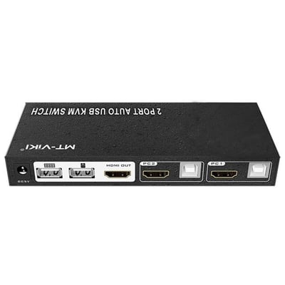 Powermaster PM-14742 2 Port HDMI KVM Switch Ultra HD 4K Kasa Çoklu Bilgisayar Kontrol Cihazı