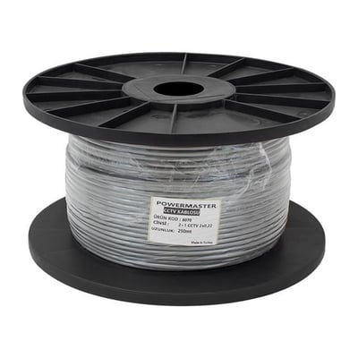 Powermaster 2+1 Gri 0.22 Mm CCTV Kamera Kablosu 250 Metre
