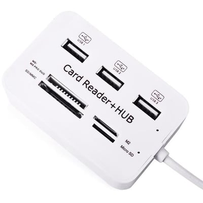Powermaster 3 Port 2.0 Usb Çoklayıcı Hub + 4 Slot Kart Okuyucu PM-6052