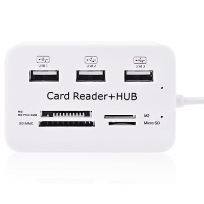 Powermaster 3 Port 2.0 Usb Çoklayıcı Hub + 4 Slot Kart Okuyucu PM-6052
