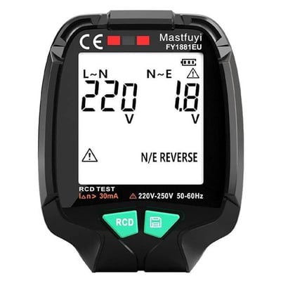 Powermaster (30V - 250V) Tam Ekran Soket Test Cihazı PM-20400