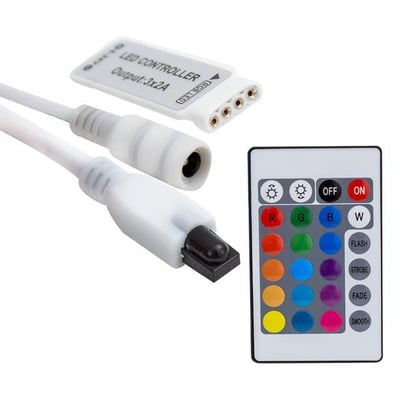 Powermaster PM-4615 5-12-24 Volt 3x2 Amper Mini 24 Tuşlu Led RGB Kontrol Cihazı