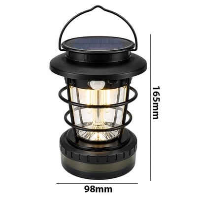 Powermaster HOP-8819 Solar Güneş Panelli Sensörlü Kamp Lambası (Filament + SMD + RGB Şerit)
