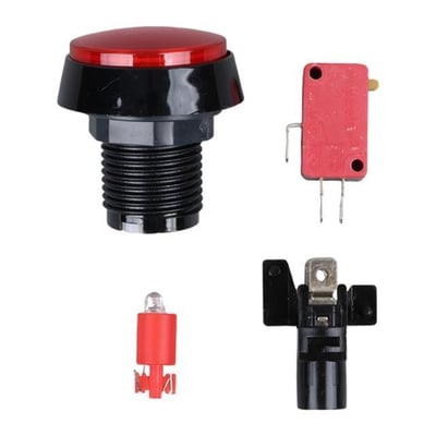 Powermaster IC-180J-1 Atari Butonu 12V Ledli Kafa Çapı 32mm Delik Çapı 24mm