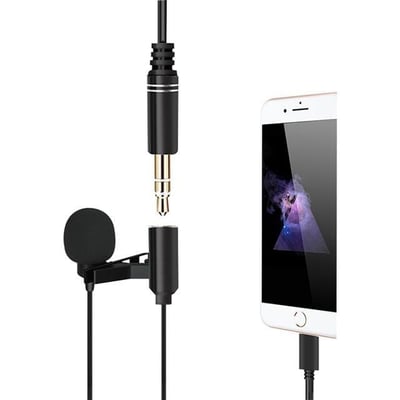 Powermaster JH-041-A Cep Telefonu için Ligthning Girişli Youtuber Yaka Mikrofonu