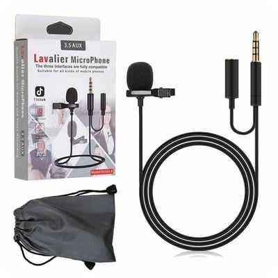 Powermaster JH-043-A Cep Telefonu için 3.5 mm Jack Girişli Youtuber Yaka Mikrofonu