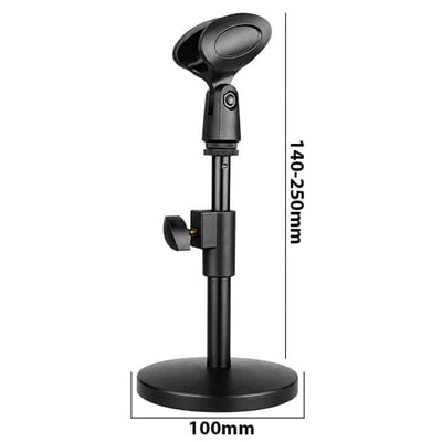 Powermaster MS-25 Masa Üstü Mikrofon Tutucu Sehpası 14-25CM Ayarlanabilir Ağır Tabanlı Stand