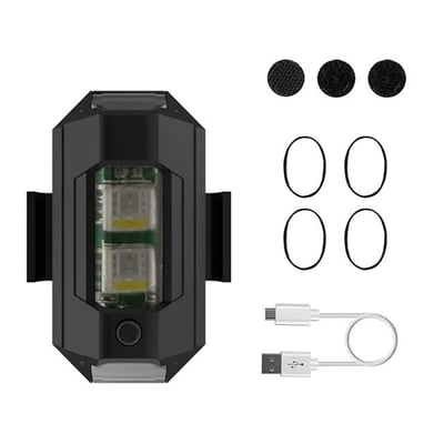 Powermaster PM-20269 Universal Ledli Şarjlı 7 Renkli Motosiklet Araba Uyarı Lambası