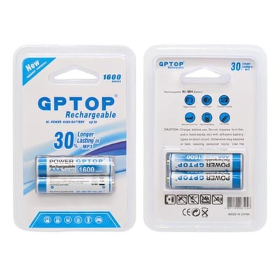 PowerMaster PM-9539 Ni-MH 1.2V 1600mAh AAA Şarj Edilebilir Şarjlı İnce Kalem Pil (2li Paket)