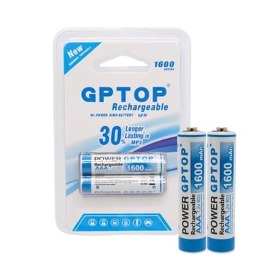PowerMaster PM-9539 Ni-MH 1.2V 1600mAh AAA Şarj Edilebilir Şarjlı İnce Kalem Pil (2li Paket)