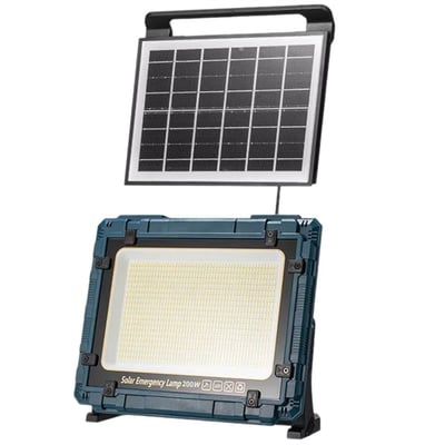 Powermaster W8109-1 Şarjlı Powerbank Özellikli 200W Günışığı/Beyaz Renk Solar Aydınlatma Acil Durum / Kamp Lambası