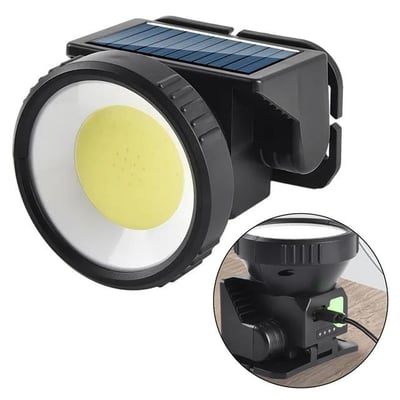 Powermaster WH-9968B Cob 2 Beyaz + 2 Kırmızı Işık 4 Modlu Solar Kafa Lambası
