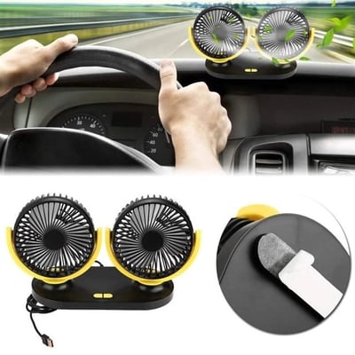 Powermaster X916 12 Volt Dc Usb Girişli Plastik Masaüstü 2li Ev-Ofis-Araç Fan Vantilatör