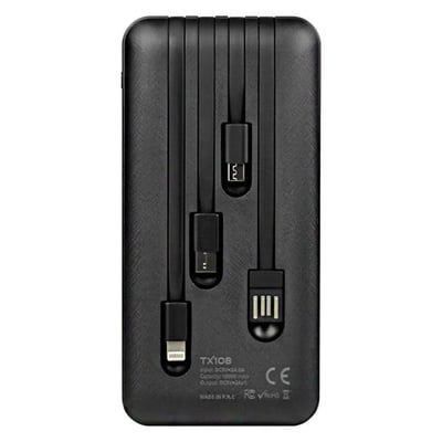 Powerway TX108 Dijital Göstergeli 4 Çıkışlı 10000 Mah Powerbank Siyah
