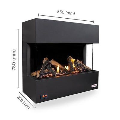 Revega H75Ab Seramik Camlı Hermetik Doğalgazlı Şömine 6Kw-850mm