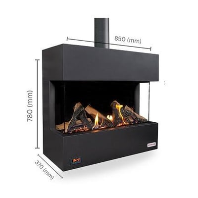 Revega H75Ub Seramik Camlı Hermetik Doğalgazlı Şömine 7Kw - 850mm