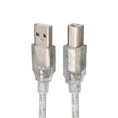 S-Link SL-U2007 7 Metre USB2.0 Yazıcı Kablosu Şeffaf Kalın Örgülü Yazıcı ve Tarayıcı Bağlantı Kablosu