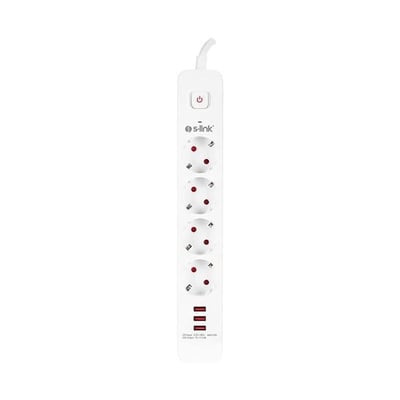 S-Link SPG403U 1.5 Metre 4lü Anahtarlı Akım Korumalı Usb Girişli