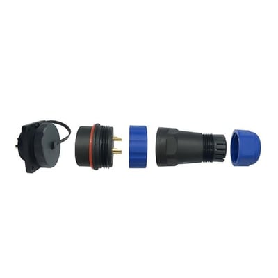 SD16 Su Geçirmez 2 Pin 16 Mm Dörtgen Konnektör (Fiş-Soket / Erkek-Dişi)