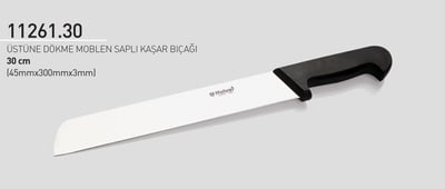 Şarküteri Kaşar Bıçağı 30 cm Hulusi Bıçak Üstüne Dökme Moblen Saplı 45mm X 300mm X 3mm 11261.30