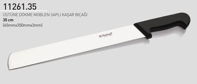 Şarküteri Kaşar Bıçağı 35 cm Hulusi Bıçak Üstüne Dökme Moblen Saplı 45mm X 350mm X 3mm 11261.35
