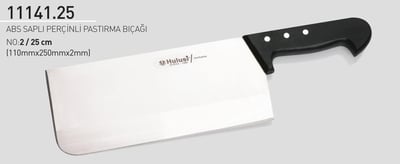 Şarküteri Pastırma Bıçağı 25 cm No.2 Hulusi Bıçak ABS Saplı Perçinli 110mm X 250mm X 2mm 11141.25