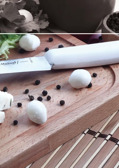 Şarküteri Peynir Bıçağı 14 cm No.1 Hulusi Bıçak Üstüne Dökme Moblen Saplı 24mm X 140mm X 1.5mm 11061.14