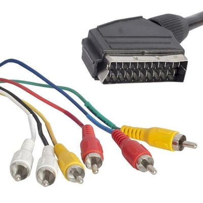 Scart 6 Rca Stereo Standart 1,5 Metre Kablo
