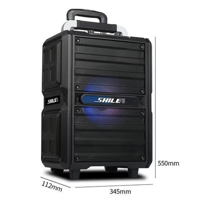 Shile SL-2017 50 Watt Taşınabilir Seyyar Aktif Amfi Hoparlör Kablosuz EL + Yaka Mikrofonlu USB+SD+BT Kumandalı
