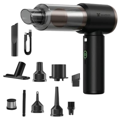 Snapron SNV-3002 80W 7.4V Şarjlı Mini Araç ve Ev Süpürgesi + Çift Filtrasyonlu Çok Fonksiyonlu Temizlik Seti