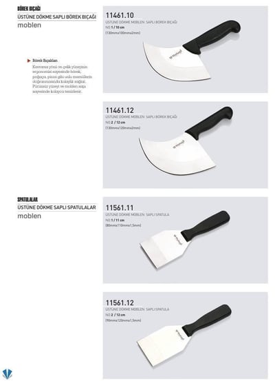 Spatula 11 cm No.1 Hulusi Bıçak Unlu Mamüller Üstüne Dökme Moblen Saplı 80mm X 110mm X 1.5mm 11561.11