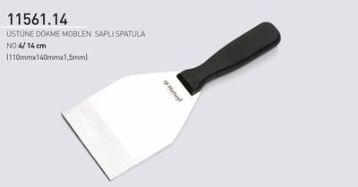 Spatula 14 cm No.4 Hulusi Bıçak Unlu Mamüller Üstüne Dökme Moblen Saplı 110mm X 140mm X 1.5mm 11561.14