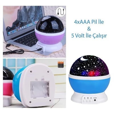 Starmaster KLC-03 Yıldız Yansıtmalı Küre Tip Gece Lambası