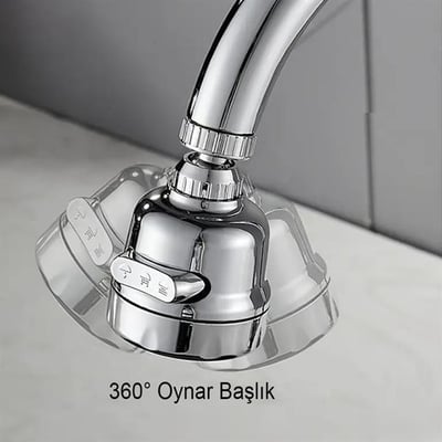 Sunup SN-27115 3 Kademeli Tasarruflu Musluk Başlığı 360 Derece