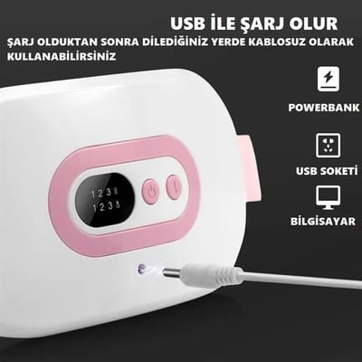 Sunup SN-27378 Regl Dönemi Karın Bel Sıcak Isıtma Titreşim Masaj Yastığı Cihazı Kramp Ağrı Kesici 3 Kademeli